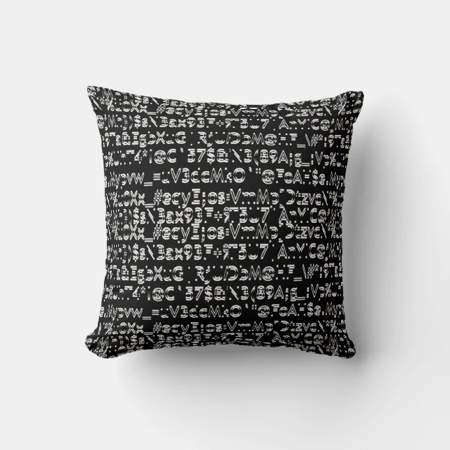 Almofada Padrão artístico de caracteres de teclado (Frente)