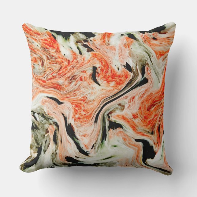 Almofada padrão artístico de laranja (Frente)