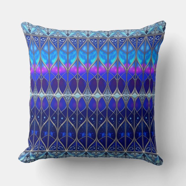 Almofada Padrão Azul Decorativo (Frente)