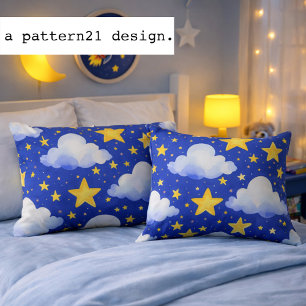 Almofada padrão azul do céu noturno na hora de dormir