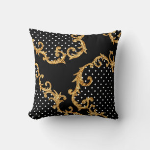 Almofada Padrão barroco dourado