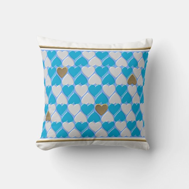 Almofada Padrão bávaro azul e branco. (Frente)