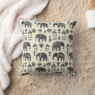 Almofada Padrão Boho Elefante Tribal (1)