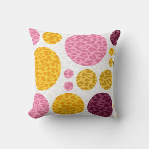 Almofada padrão Bolinhas Impressão Leopardo
