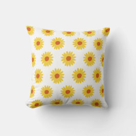 Almofada Padrão Bonito de girassol amarelo - Y2K