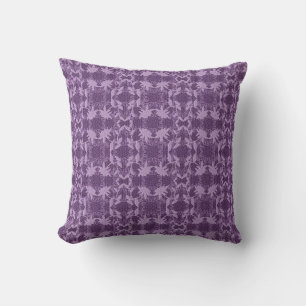 Almofada Padrão bonito de rendas roxas de Lavanda monograma