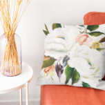 Almofada Padrão Botânico da Vintagem Elegante<br><div class="desc">Elegante vintage inspirou óleo artístico em travesseiro de padrão floral botânico canvas.</div>