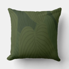 Almofada Padrão Botânico de Folhas Verdes