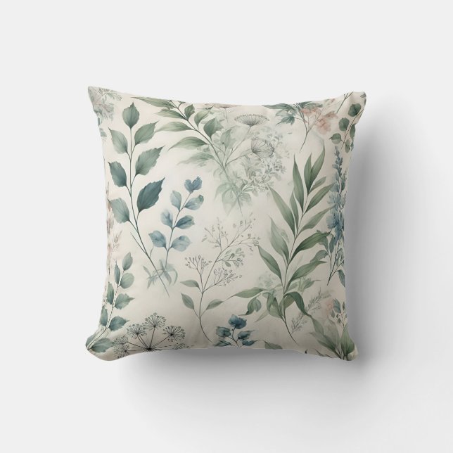 Almofada Padrão Botânico de Mola Aquosa (Frente)