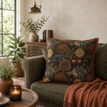 Padrão Botânico de Terracota Salvia Boho Escuro