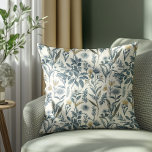 Almofada Padrão Botânico Dourado e Marinho Vintage<br><div class="desc">Travesseiro decorativo Dourado e Marinho Vintage Botanic Pattern - Adote a beleza serena da natureza com este padrão de travesseiro decorativo sem descontinuidades com esboços botânicos refinados e uma paleta de cores inspirada no jardim. Esta design traz o charme de um jardim florescente para qualquer lugar.</div>