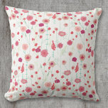Almofada Padrão Botânico Floral Rosa<br><div class="desc">Padrão floral botânico moderno. Bonito pintura floral cor-de-rosa e solta sobre fundo branco. Arte original de Nic Squirrell.</div>
