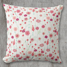 Almofada Padrão Botânico Floral Rosa
