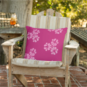 Almofada Padrão botânico rosa moderno