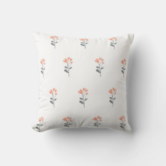 Almofada padrão botânico simples e contínuo com flores em 