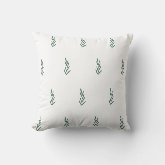 Almofada padrão botânico simples e contínuo com plantas (Frente)