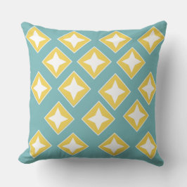 Almofada Padrão branco azul-elegante moderno, bonito