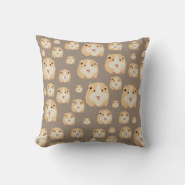Almofada Padrão Castanho de Hamster Cute