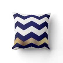 Padrão Chevron branco e Dourado no Marinho azul