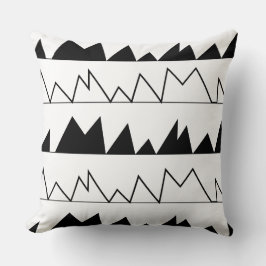 Almofada Padrão Chevron preto e branco