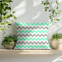 Padrão Chevron Verde Menta Cinza Moderno