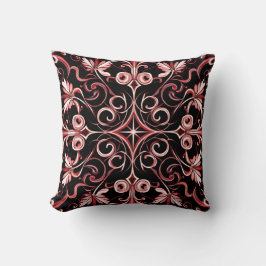 Almofada Padrão Chic Burgundy Elegante Art Nouveau Gótico