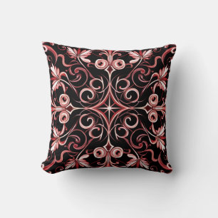 Almofada Padrão Chic Burgundy Elegante Art Nouveau Gótico