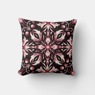 Almofada Padrão Chic Burgundy Elegante Art Nouveau Gótico