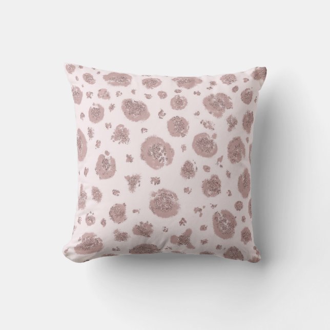 Almofada Padrão Chic de Impressão de Guepardo Leopardo Rosa (Frente)