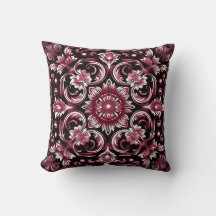 Padrão Chique de Art Nouveau Gótico Burgundy Elega