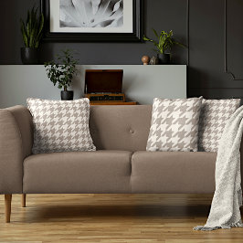 Almofada Padrão Clássico Neutro de Ivory Taupe Houndstooth