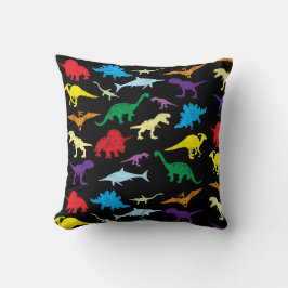 Almofada Padrão Colorida Dinossauros Aquarela Crianças