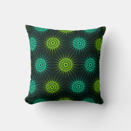 Almofada Padrão Colorido de Asteroides Dodeca em Art Nouvea