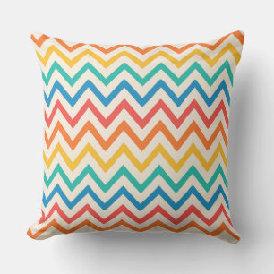 Almofada Padrão Colorido de Chevron Zigzag