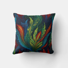 Almofada Padrão Colorido de Penas