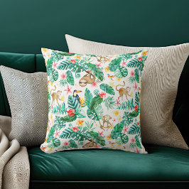 Almofada Padrão Colorido de Selvas Tropicais