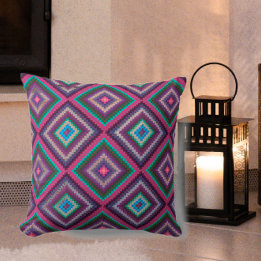 Almofada Padrão Colorido do Comprimido Retroativo Boho Chic