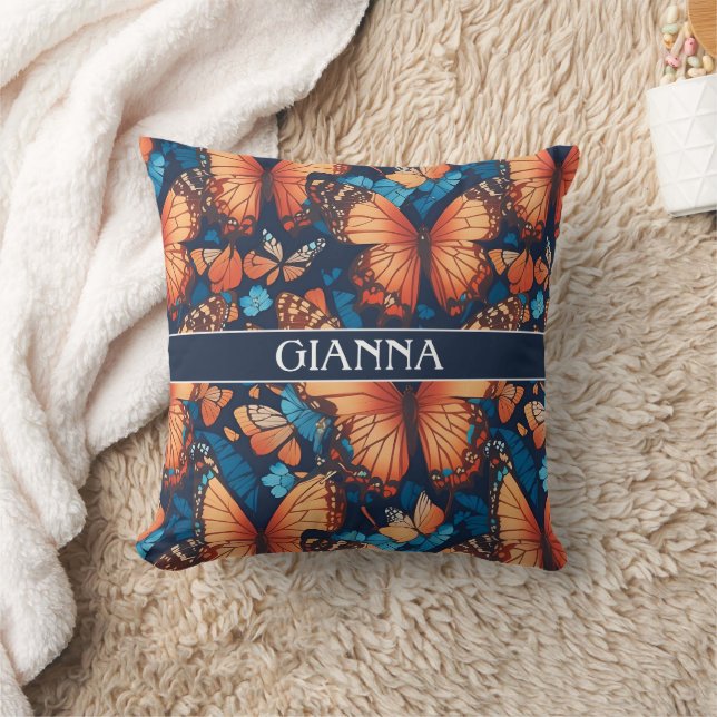Almofada Padrão Colorido do Mosaico da Borboleta Almirante (Cobertor)