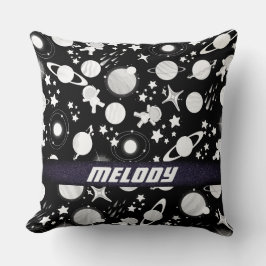 Almofada padrão colorido do planeta galáxia do espaço exter