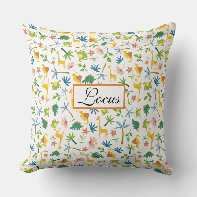 Almofada Padrão colorido personalizado girafa cártaro branc (Frente)