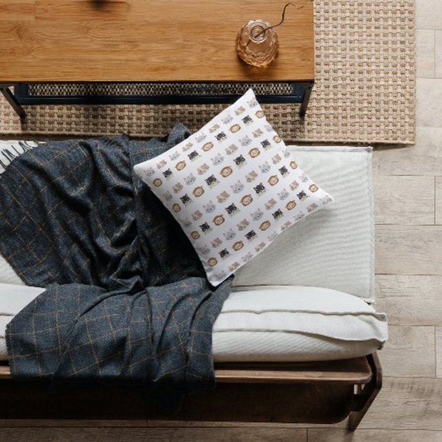 Almofada Padrão com Cabeças de Gato Fofo (Criador carregado)