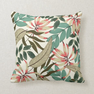 Almofada Padrão Com Folhas Verde Brilhantes