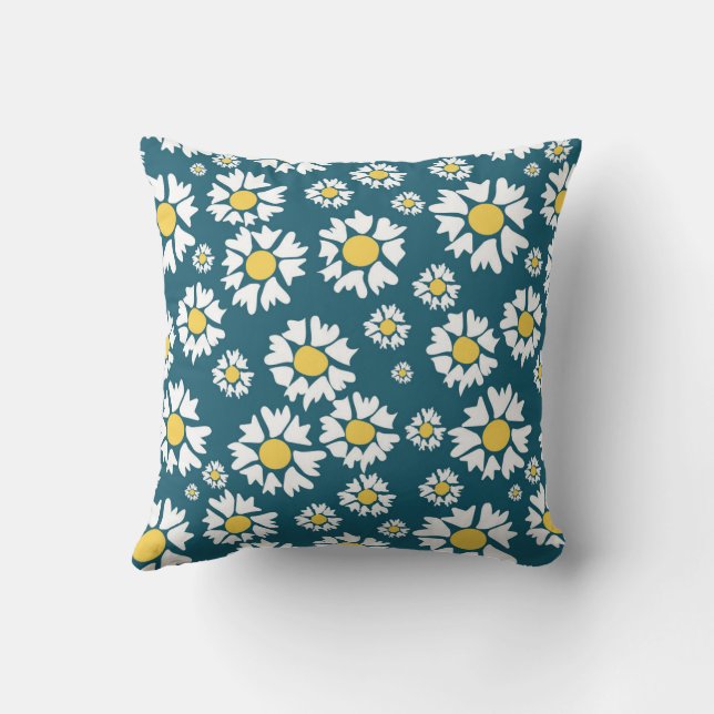 Almofada Padrão contínuo com flores (Verso)