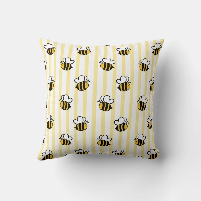 Almofada Padrão contínuo de Abelha Bumble Fofo (Verso)