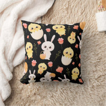 Padrão contínuo de adoráveis coelhinhos e pintinho