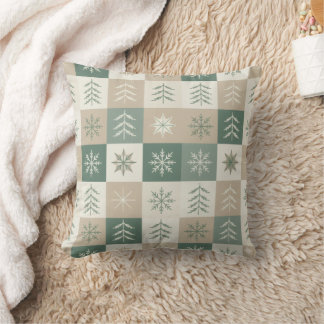 Almofada Padrão contínuo de árvore de Natal escandinava