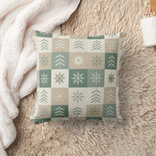 Almofada Padrão contínuo de árvore de Natal escandinava (Cobertor)