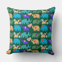 Padrão contínuo de elefante colorido fofo