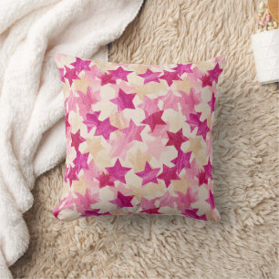 Almofada Padrão contínuo de estrela em distressed rosa