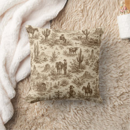 Almofada Padrão contínuo de Toile do Deserto Ocidental Vint